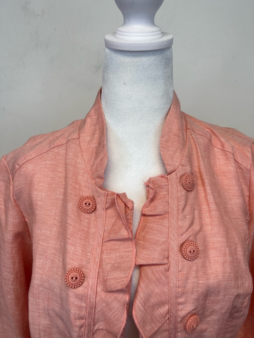 Maurices Light Salmon / Coral Jacket with Buttons & Ruffles New with Tags XL - Picture 10 of 14